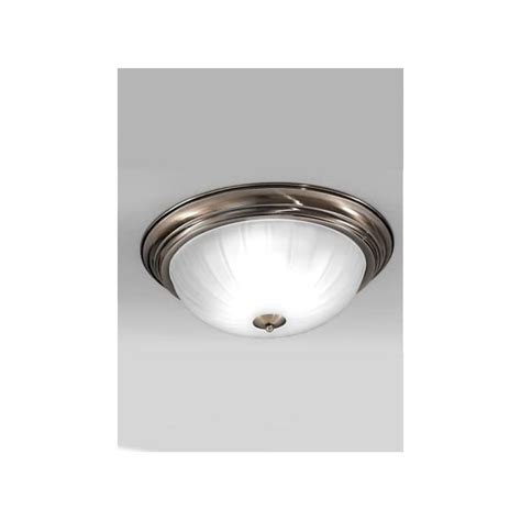 3 Light Flush Ceiling Fitting In Bronze Finish With Ribbed Acid Glass