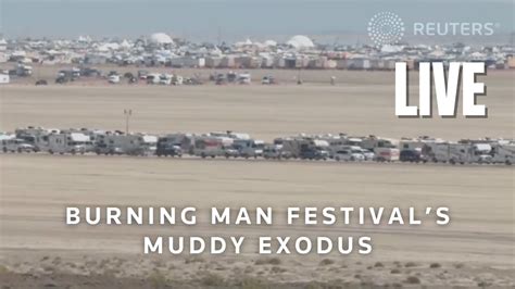 Live Burning Man Festival Exodus Begins Through Nevada Deserts Drying
