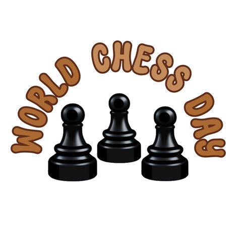 World Chess Day Text With Chess Pieces Clipart On Transparent