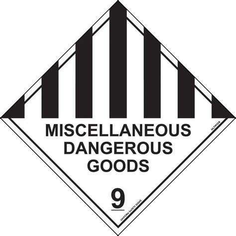Hazchem Sign Miscellaneous Dangerous Goods 9 Metal
