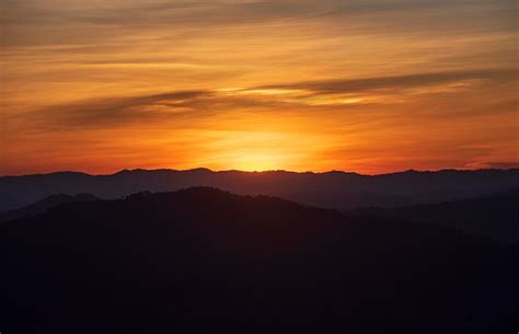 Premium Photo Colorful Sunset Over The Mountain Hills Thailand