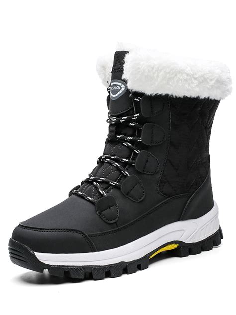 womens winter snow boots mid calf water resistant outdoor warm snow