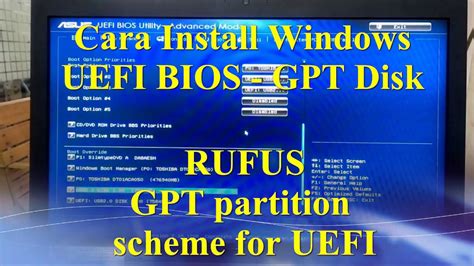 Use rufus to create a bootable usb stick with settings like in the picture below. Cara Install Windows Pada UEFI BIOS, Windows Cannot Be ...