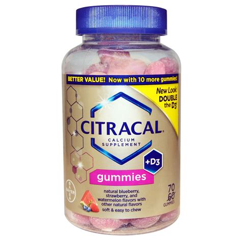 Calcium supplements with or without vitamin d and risk of cardiovascular events: Citracal, Calcium Supplement + D3 Gummies, Natural ...