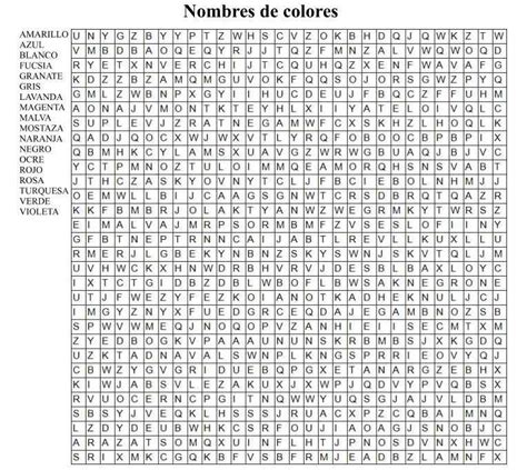 Sopa De Letras Gigante De Nombres De Colores Para Imprimir CLOUD HOT GIRL