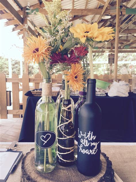 Winery Bridal Shower Spray Painted Chalkboard Wine Bottle Hand