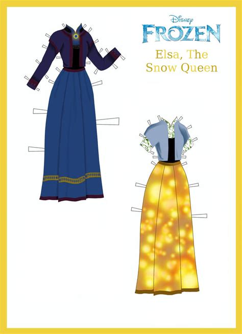 Disneys Frozen Paper Dolls Elsas Outfits Page 2 By Evelynmckay On