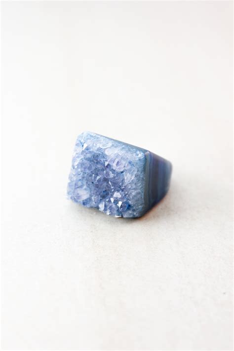 Solid Ice Blue Druzy Ring OhKuol