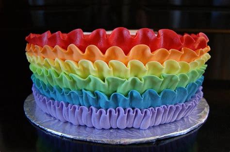 Buttercream Rainbow Ruffles Decorated Cake By Littlejo Cakesdecor
