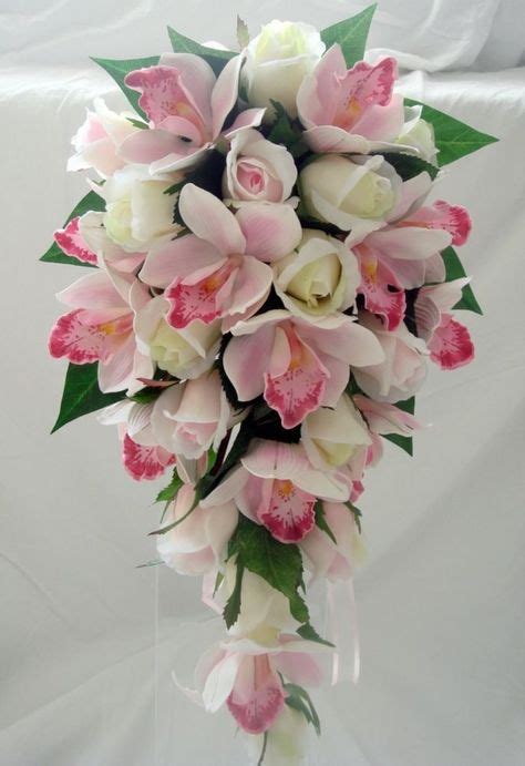 Wedding Bouquetpink Orchids Pink And Ivory Roses In 2019 Wedding