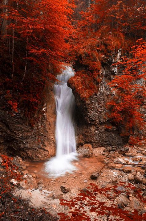 Red Waterfall By Gerd Pfluegler On 500px Waterfall Nature Photos
