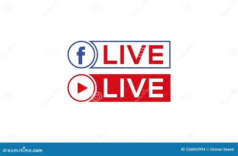 Facebook Live Et Youtube Live Icône Logo Set Vectoriel Illustration