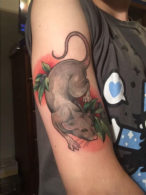 Adorable Rat Tattoo By Steph Hrychuk Of Underground Ink In Thunder Bay
