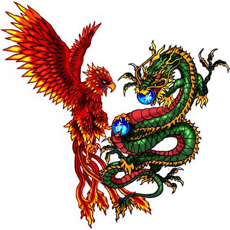 Dragon And Phoenix Tatoo By Pandeki On Deviantart