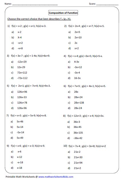 Can you find your fundamental truth using slader as a the language of composition: 34 Compositions Of Functions Worksheet - Worksheet Project List