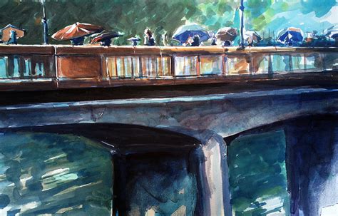 Old Bridge On A Rainy Day Painting By Zlatko Music