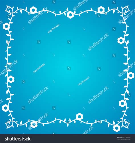 blue background white flower border stock illustration 175186556 shutterstock