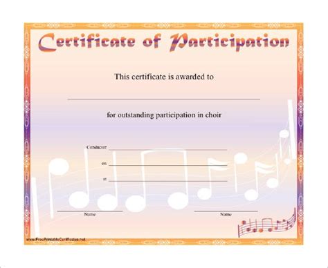 8 Printable Music Certificate Templates Word Psd Ai Pdf Documents Download