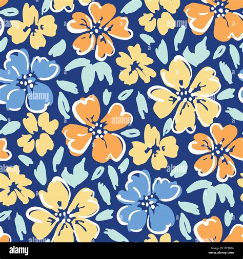 Bold Graphic Large Scale Floral Vector Seamless Pattern Simplistic
