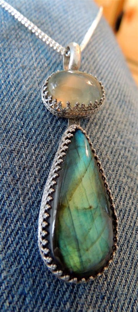 Labradorite And Moonstone Pendant With By Phyllisplumleyart Moonstone