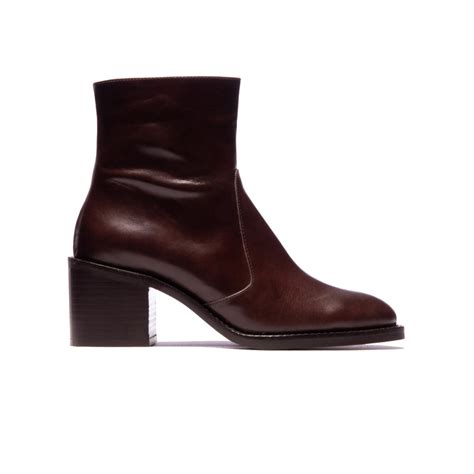 asos design wide fit restore leather mid heel boots in 42 off