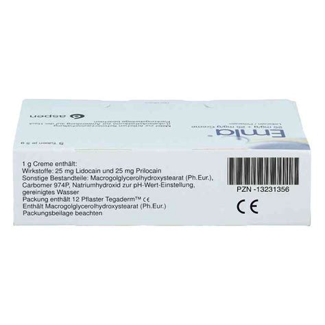 Emla 25 mg/g + 25 mg/g Creme + 12 Tegaderm 5X5 g