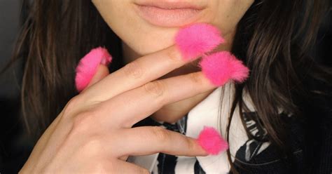 Libertine Does Hot Pink Puff Ball Nails At Nyfw Teen Vogue