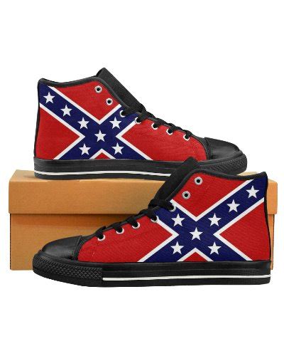 Confederate Flag Canvas High Top Sneakers