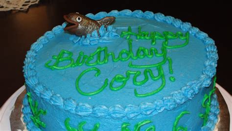 It's 'cuz he's about to get his face eaten! Cakes, Cookies and Curries: Fishing Birthday Cake