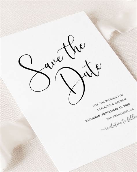 Easy To Edit Modern And Elegant Calligraphy Wedding Save The Date