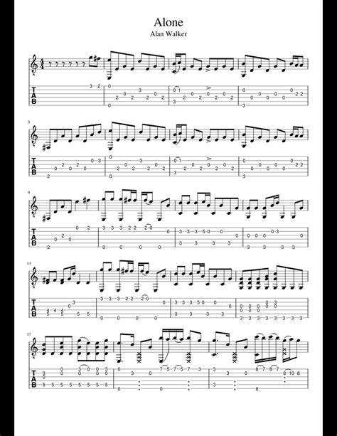 Music alan walker 190 100% free! Alan Walker - Alone sheet music for Guitar download free in PDF or MIDI