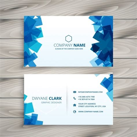 Free Vector Abstract Blue Shapes Business Card