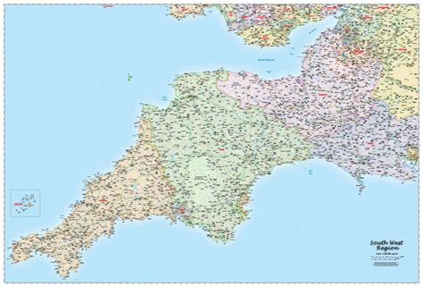 B South West England Regional Map Political Map Graphics