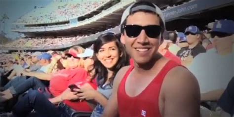 Brother Sister On Kiss Cam Siblings Caught Kissing In Awkward Moment At Los Angeles Dodgers