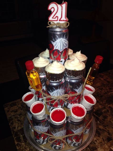 Beer Towerbeer Cake With Jello Shots And Corona Cupcakes For The