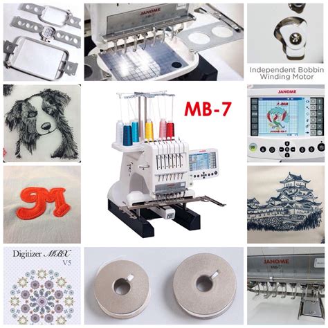 The New Mb 7 Is Janomes 7 Needle Embroidery Machine Includes 50