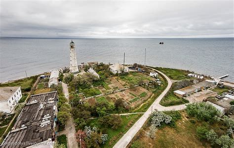 Crimea Cape Tarkhankut Lighthouse Aerial Shot World Of Lighthouses