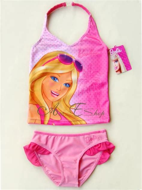 Girls Barbie Princess Swimming Swim Costume Swimsuit Tankini Ages 2