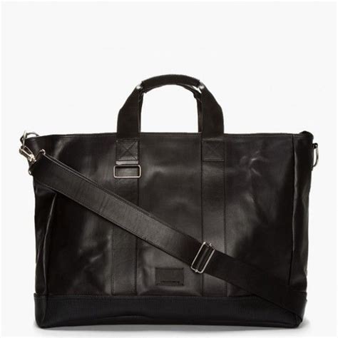 Kris Van Assche Black Leather Duffle Bag The Shape Of The Season