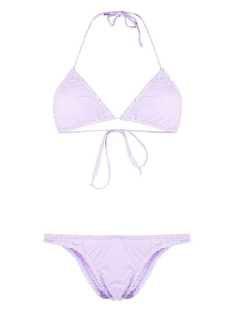 Reina Olga Guia Triangle Bikini Set In Purple Lyst Uk