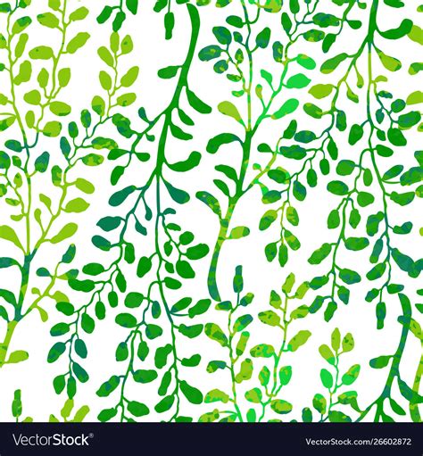 Seamless Pattern With Herbs Foliage And Plants Vector Image