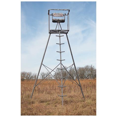12 Ft Tripod Tree Stand 360° Big Game Hunter Deer Turkey Camo Ladder