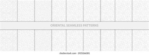 Collection Elegant Seamless White Pattern Vector Stock Vector Royalty
