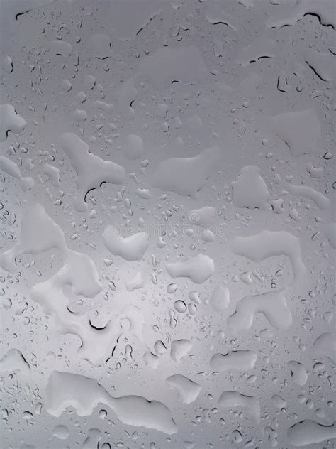 Huge Drops Of Rain On Clear Glass Stock Image Image Of Background