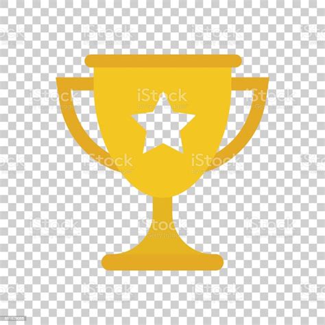 Trophy Cup Flache Vektor Icon Einfache Sieger Symbol Gold Abbildung Auf