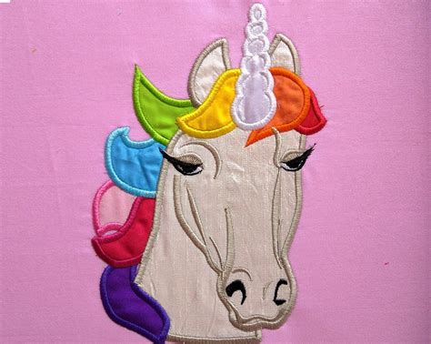 Unicorn Head Applique Machine Embroidery Designs Applique Rainbow Unicorn Embroidery Instant