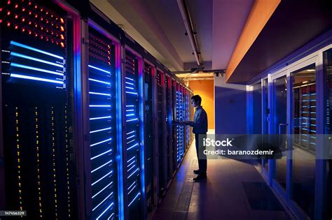 It Engineer In Action Configuring Servers Stock Photo Download Image