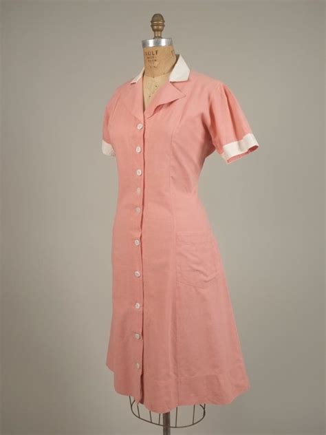 sale 1940s unusual nurses uniform vintage 40s dress etsy candy striper dress vintage 40s