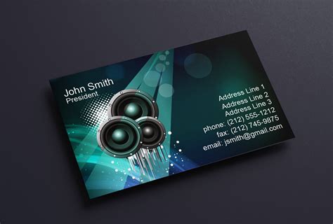 Dj Business Card Templates Disc Jockey Business Cards