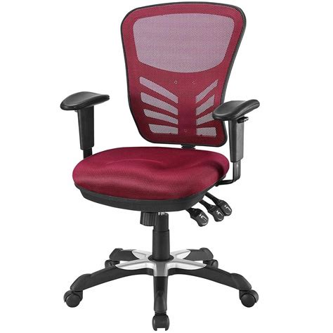 Modway Articulate Ergonomic Mesh Office Chair In Red